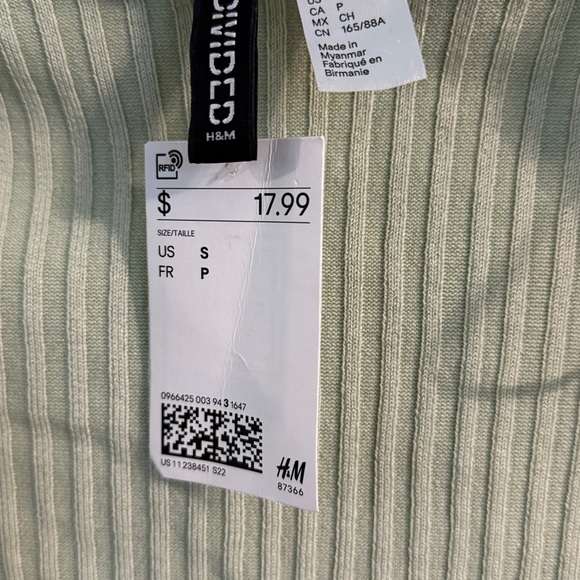 Divided Mint Ribbed Ruffle Top - Picture 2 of 4